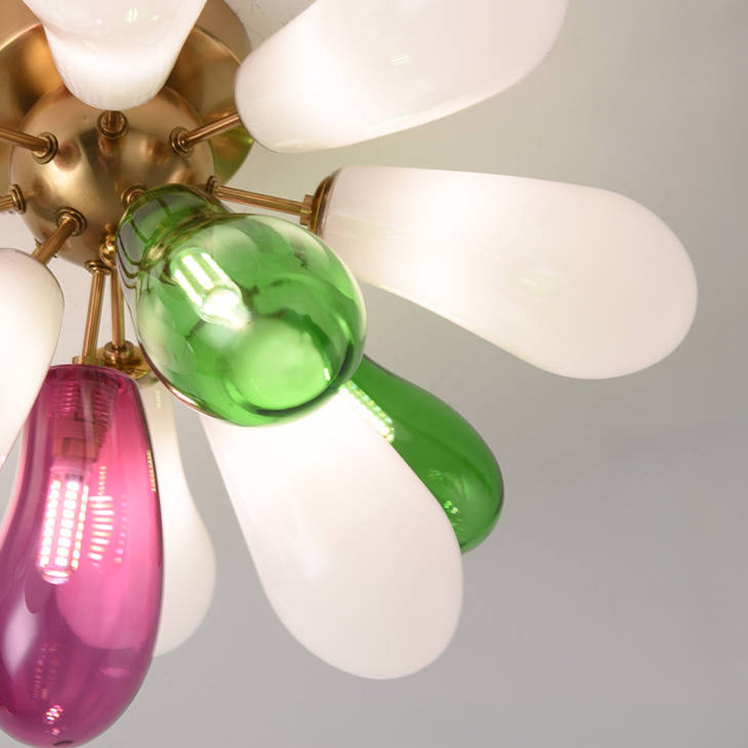 Flush Mount Stained Glass Ceiling Light Fixture - Artistic Home Lighting