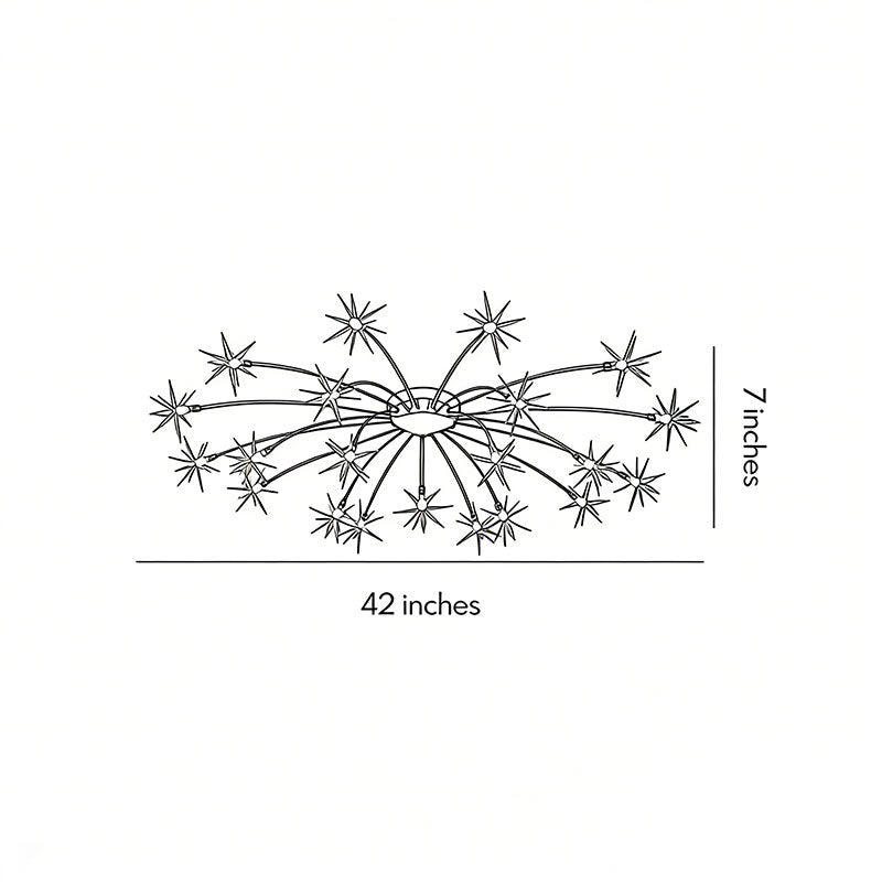 Flush Mount Starburst Light Fixture - Modern Firework-Shaped Ceiling Light