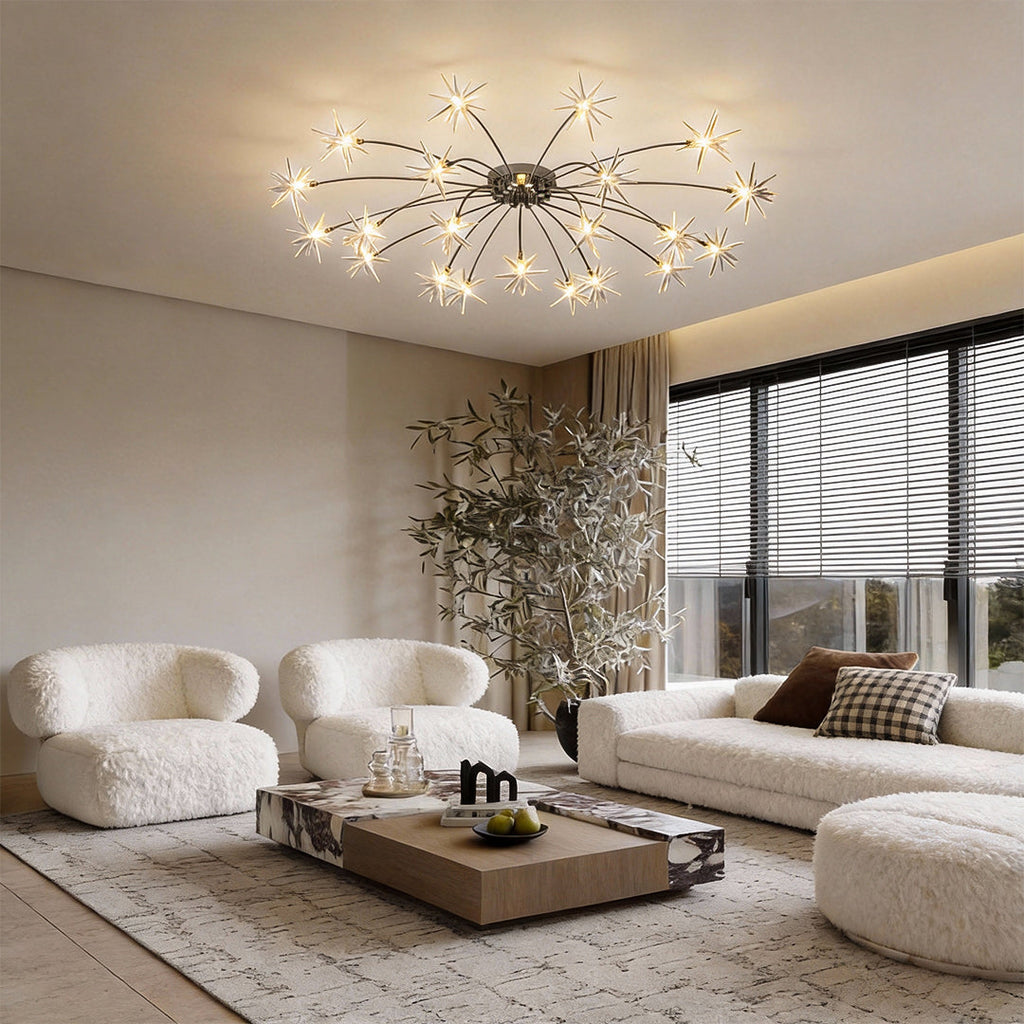 Flush Mount Starburst Light Fixture - Modern Firework-Shaped Ceiling Light