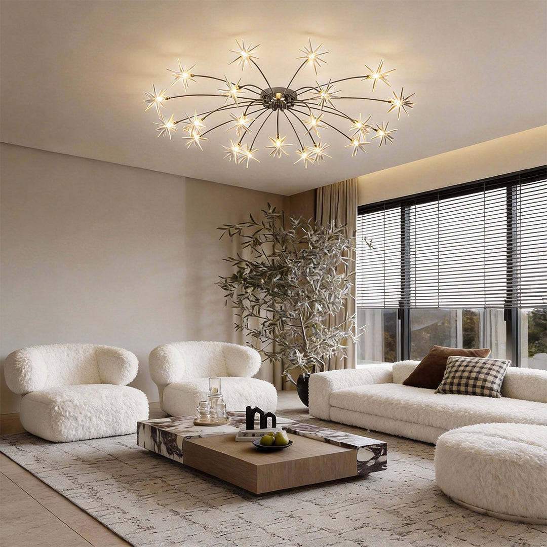 Flush Mount Starburst Light Fixture - Modern Firework-Shaped Ceiling Light