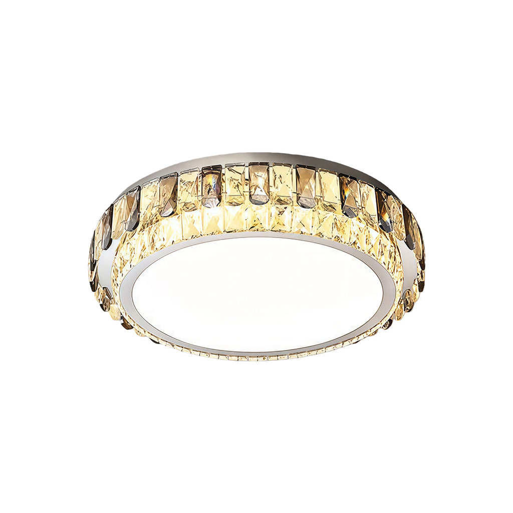 Flush Mount Luxury Metal Crystal LED Light Fixture