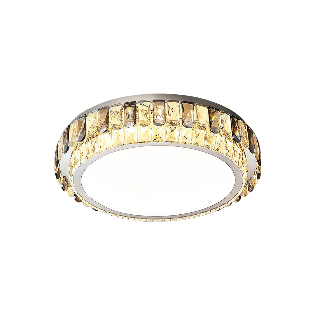 Flush Mount Luxury Metal Crystal LED Light Fixture