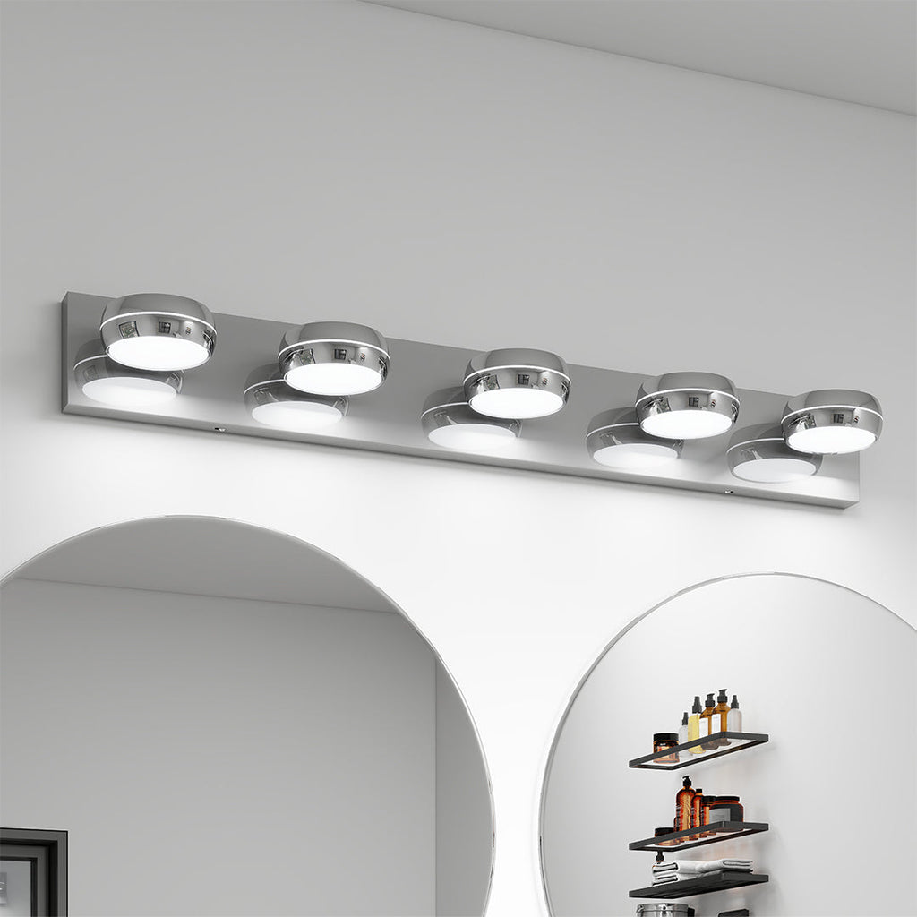 Chrome Bathroom Vanity Light Luxury Minimalist Aluminum Mirror Light Modern Fixtures LED Lighting for Home Decor Stylish Wall Sconce Bright Illumination Contemporary Design Adjustable Anti-Rust High-Quality Finish Energy-Efficient Bathroom Lighting Elegan