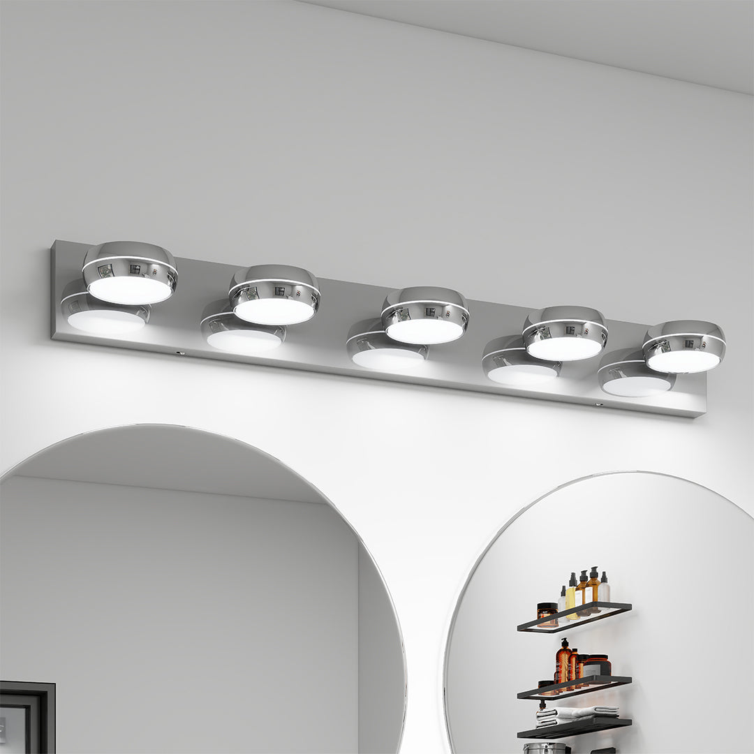 Chrome Bathroom Vanity Light Luxury Minimalist Aluminum Mirror Light Modern Fixtures LED Lighting for Home Decor Stylish Wall Sconce Bright Illumination Contemporary Design Adjustable Anti-Rust High-Quality Finish Energy-Efficient Bathroom Lighting Elegan