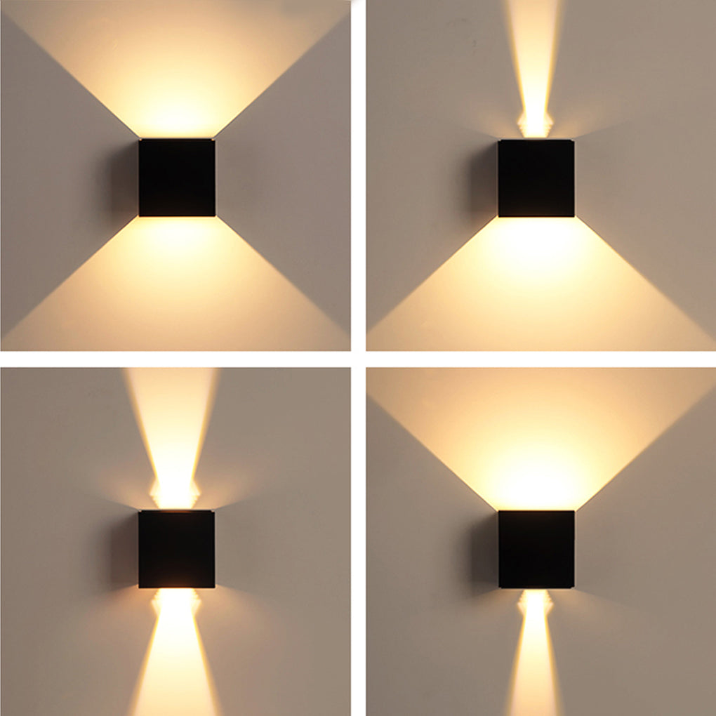 Modern Square Waterproof Up Down Wall Sconce Light