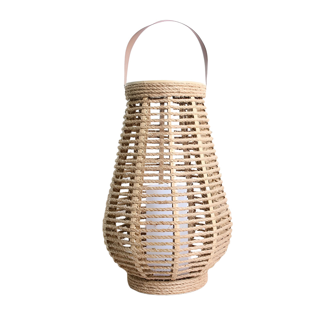 Rattan Solar Lantern – Waterproof LED Hemp Rope Hanging Lamp