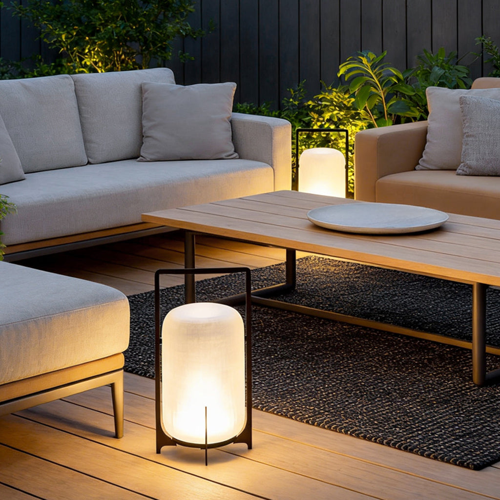Outdoor Modern Handle Lantern - Waterproof LED Light for Patio & Garden