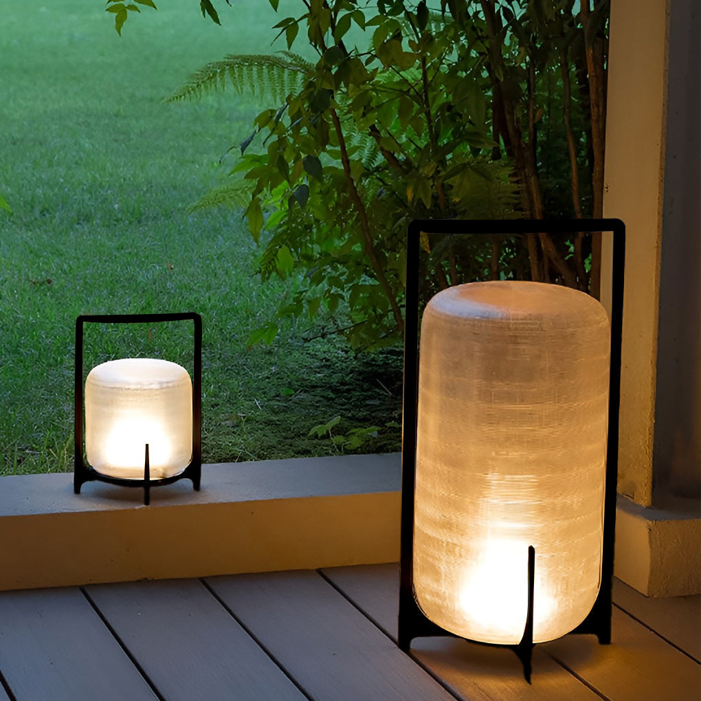 Outdoor Modern Handle Lantern - Waterproof LED Light for Patio & Garden