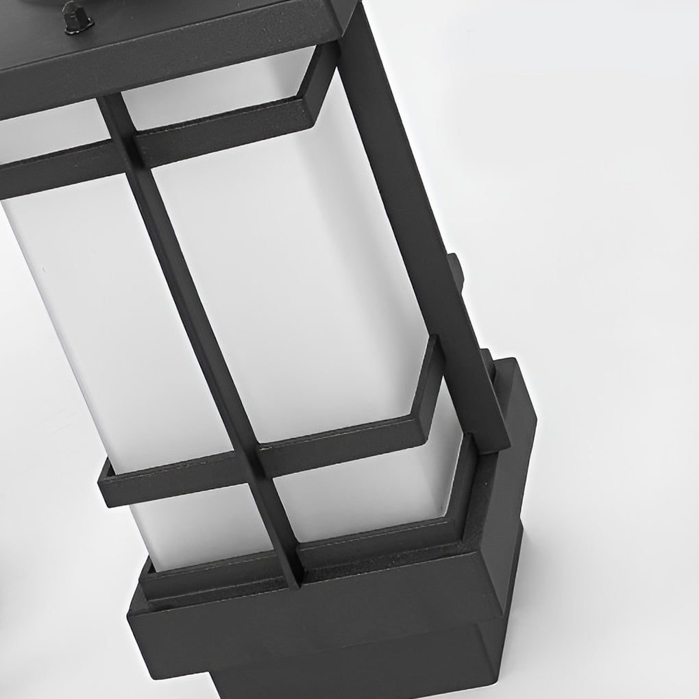 2-Head Outdoor Post Light - Modern Black Waterproof LED Fixture