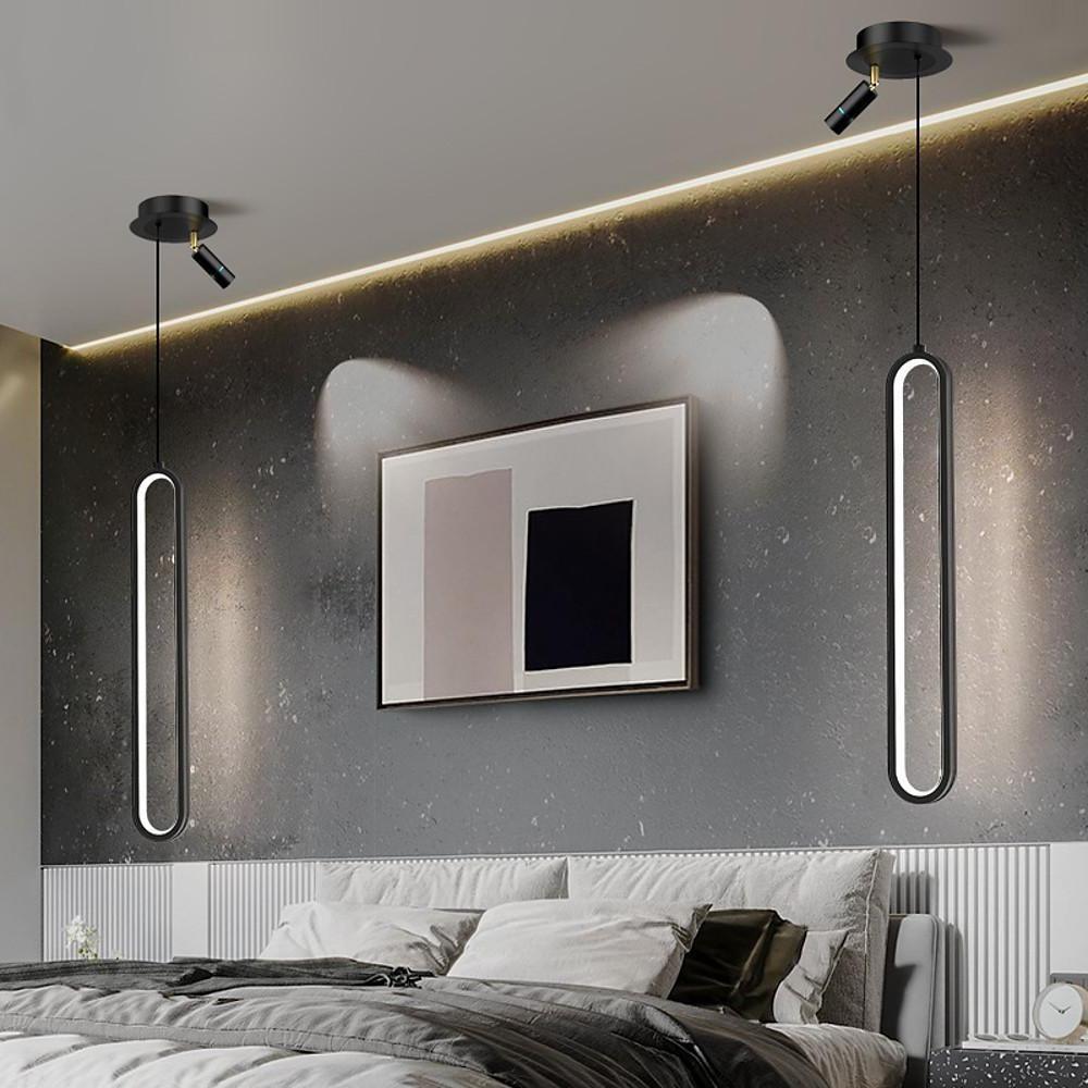 Elongated Modern Pendant Light - Metal & Acrylic Shade Fixture