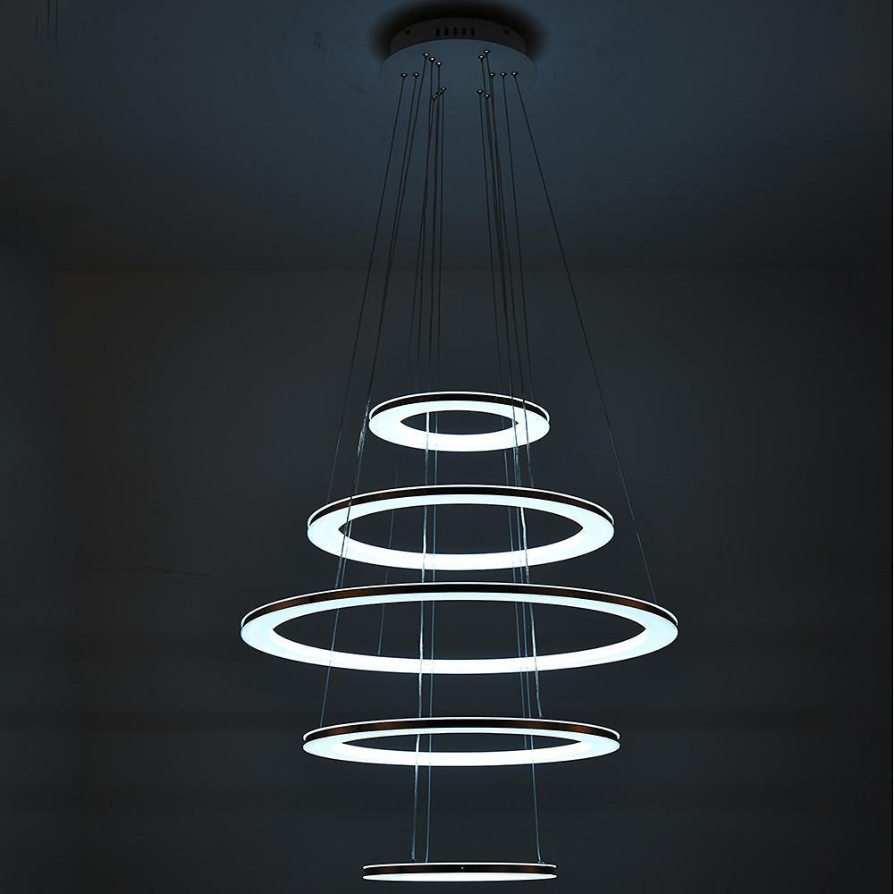 Adjustable Mid-Century Chandelier - 5 Tier LED Lights Contemporary Design