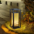 Garden Bollard Lights Modern Black Striped Outdoor Lamp