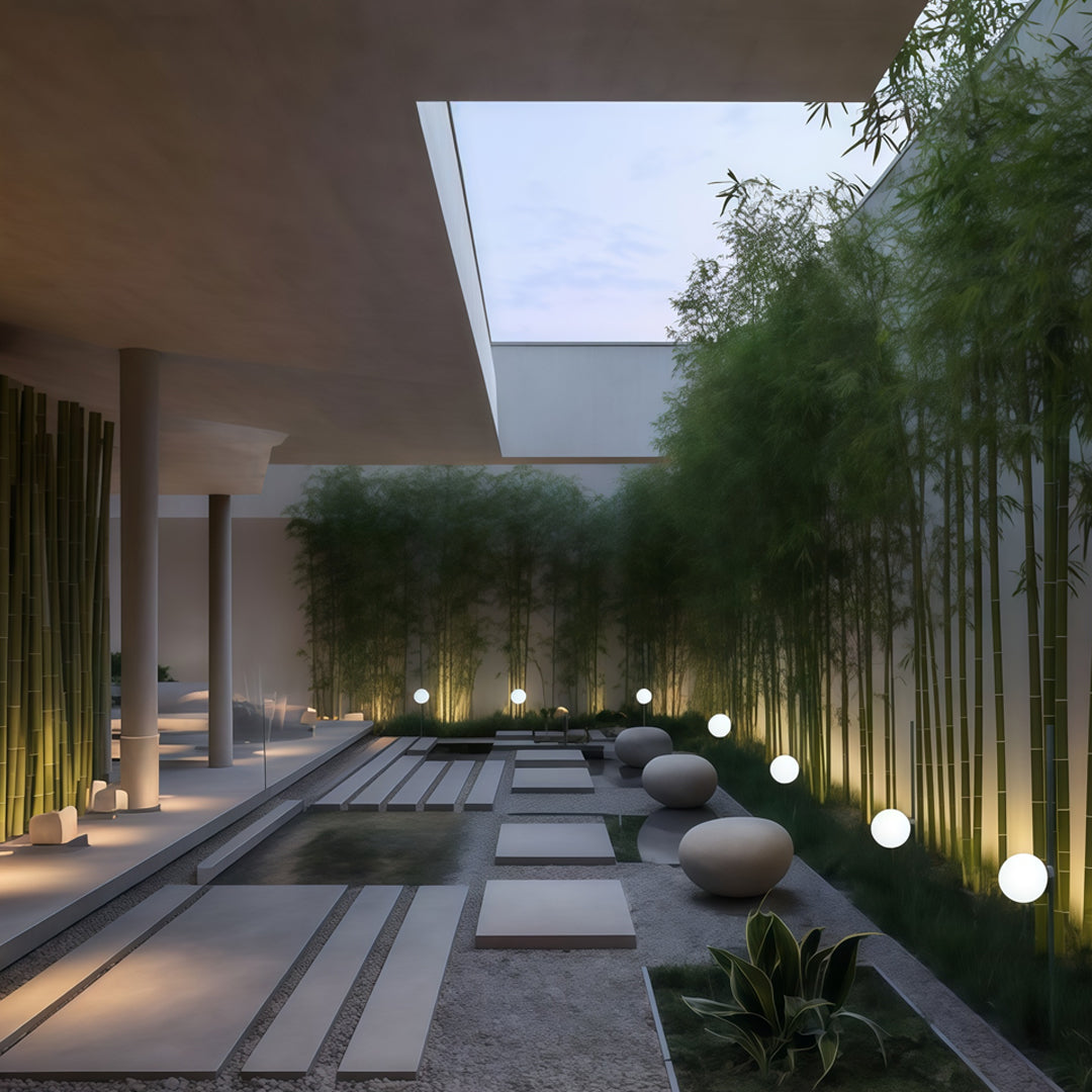 Personalized Round Ball Garden Pathway Light - Minimalist Design for Outdoor Illumination