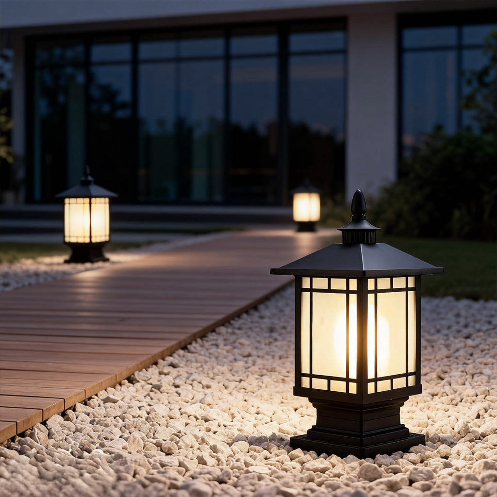 Modern Waterproof Street Light Pillar - Retro Outdoor Lighting Solution