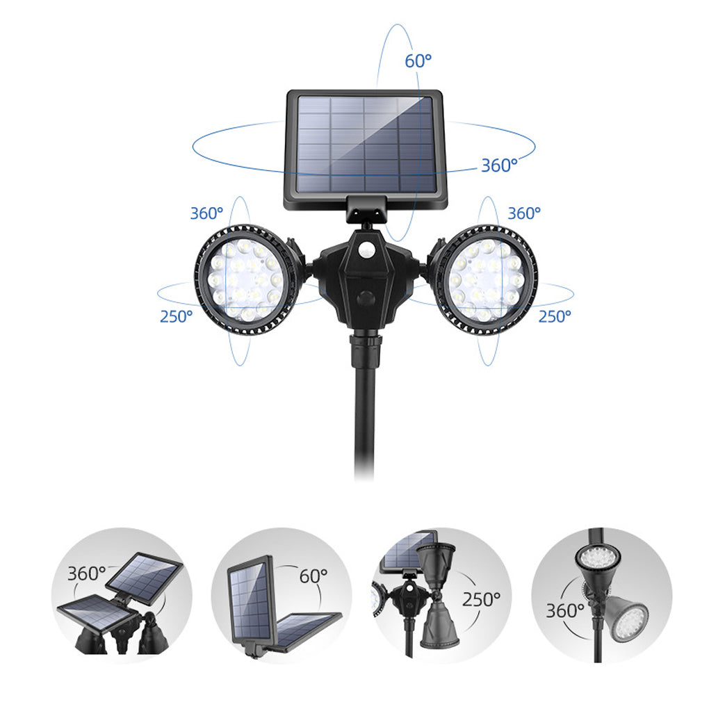 Solar Motion Sensor Garden Spotlight - Outdoor Landscape Lighting