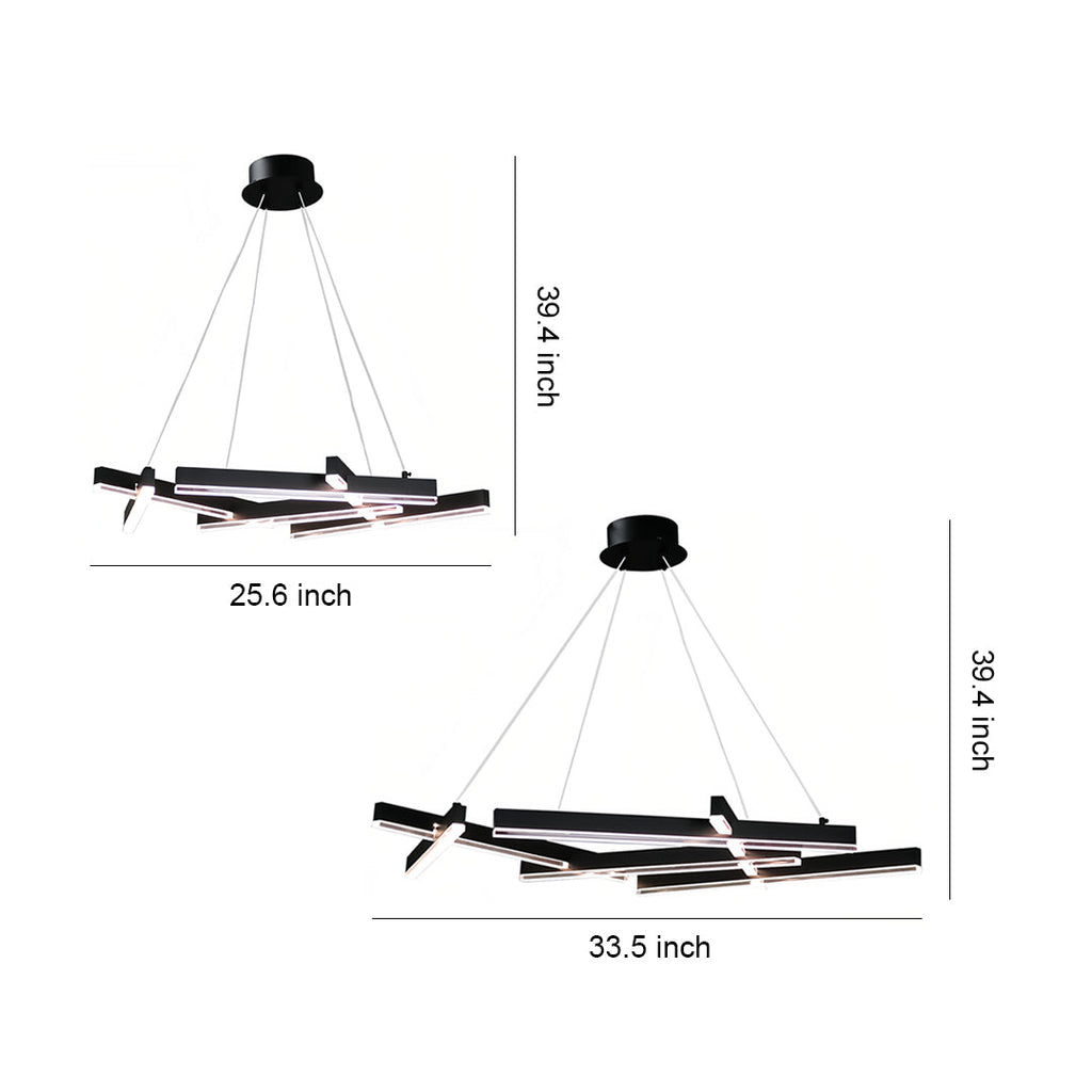 Black Metal Geometric LED Chandelier Ceiling Light