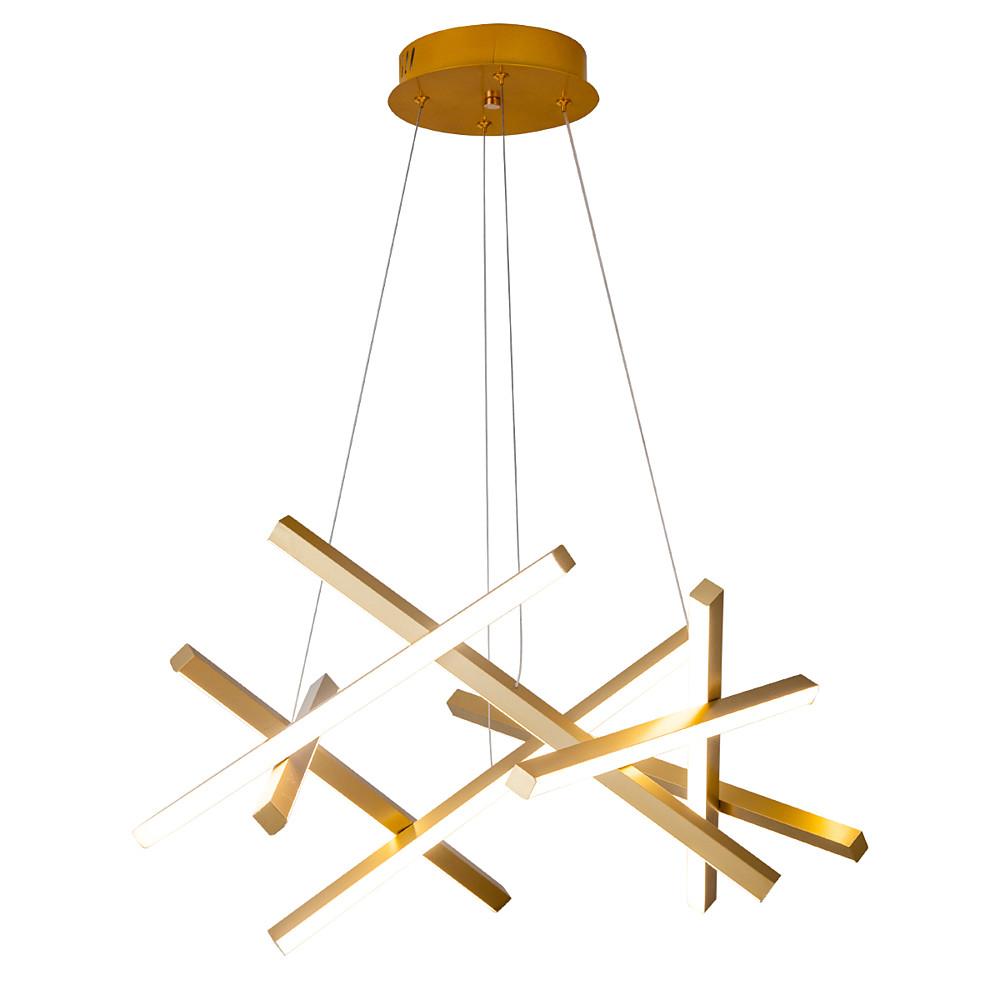 Geometric LED Satellite Cross Chandelier - Modern Ceiling Light Fixture