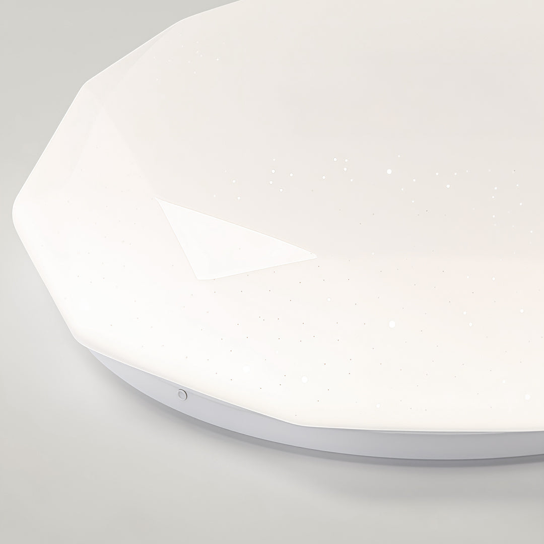 Geometric Flush Mount Ceiling Light - White Star Lamp for Full-Sky Ambiance