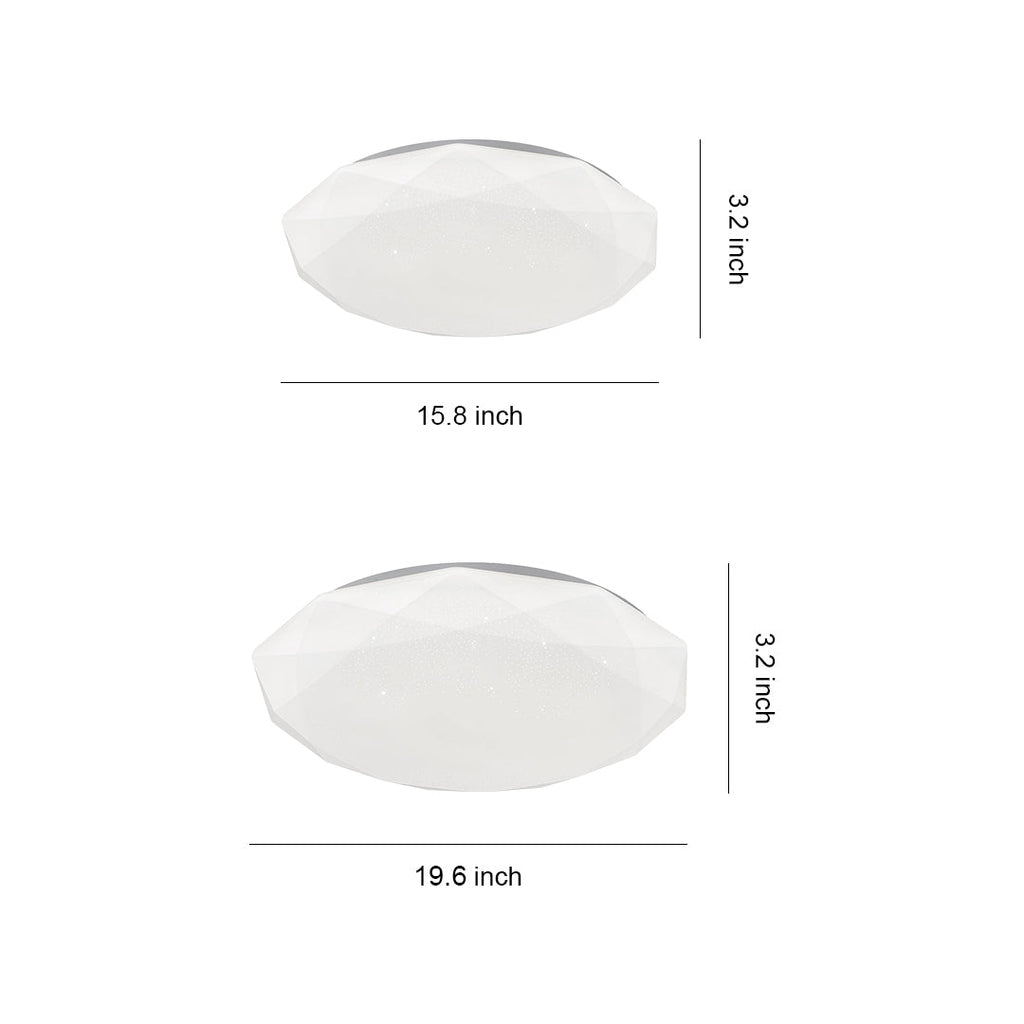 Geometric Flush Mount Ceiling Light - White Star Lamp for Full-Sky Ambiance