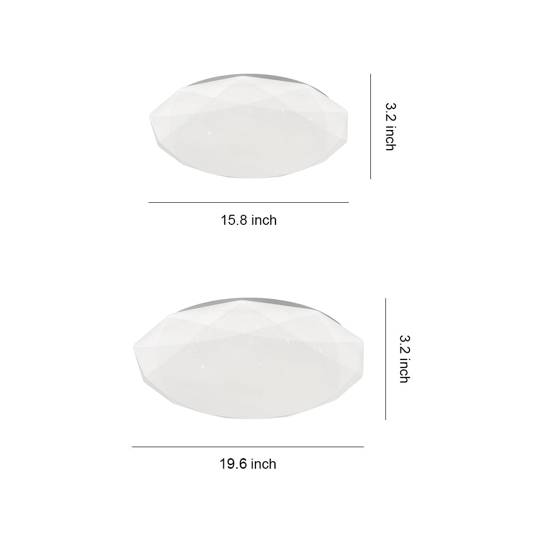 Geometric Flush Mount Ceiling Light - White Star Lamp for Full-Sky Ambiance