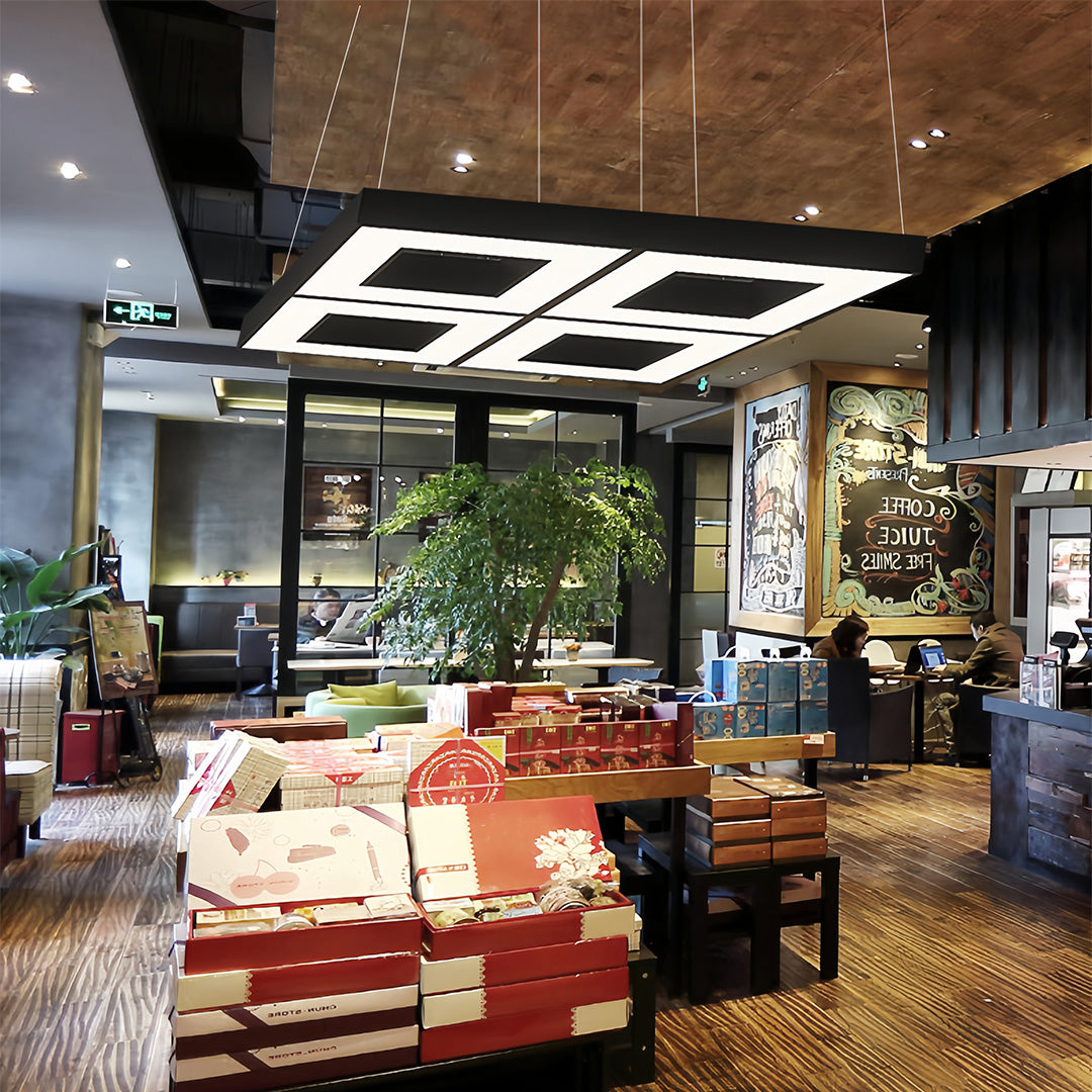 Modern Black Multi-Diamond LED Chandelier Ceiling Light