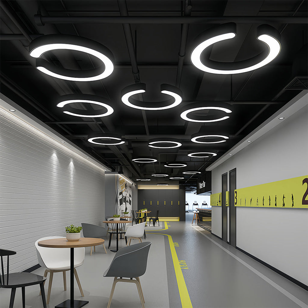 Geometric Pendant Light - Iron Frame & Acrylic Ceiling Fixture