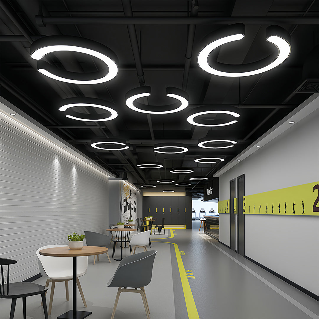 Geometric Pendant Light - Iron Frame & Acrylic Ceiling Fixture