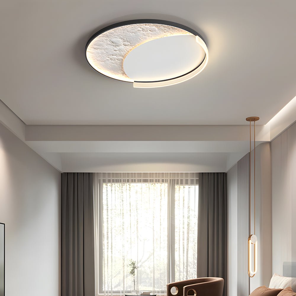 Geometric LED Dimming Ceiling Lamp - Modern Lunar Design, 3-Step Brightness Control