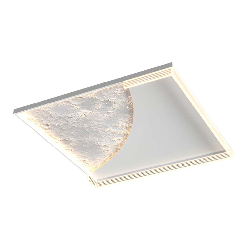 Geometric LED Dimming Ceiling Lamp - Modern Lunar Design, 3-Step Brightness Control