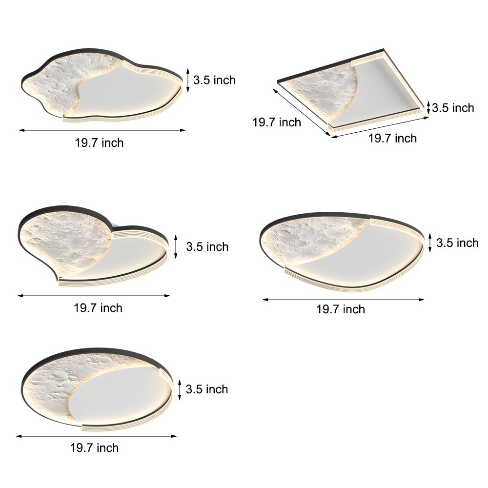 Geometric LED Dimming Ceiling Lamp - Modern Lunar Design, 3-Step Brightness Control