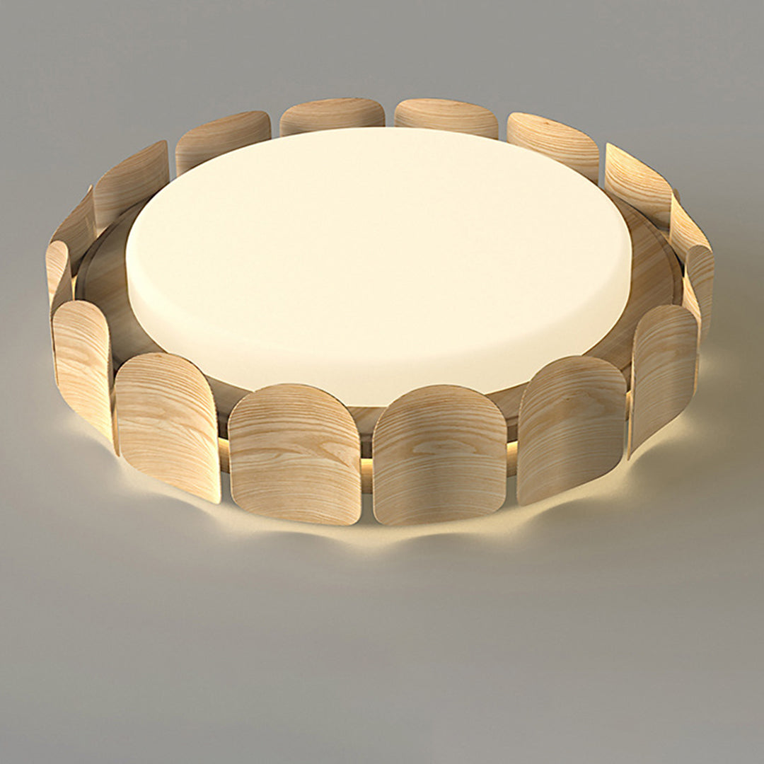 Wooden Ceiling Lights Full Spectrum Flush Mount for Eye Care