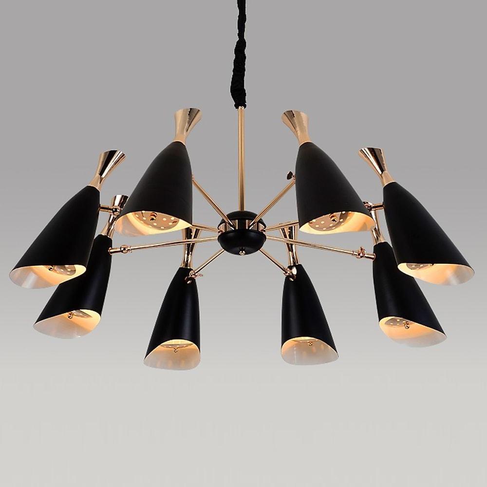 8-Light LED Electroplated Metal Nordic Chandelier Ceiling Light Fixture