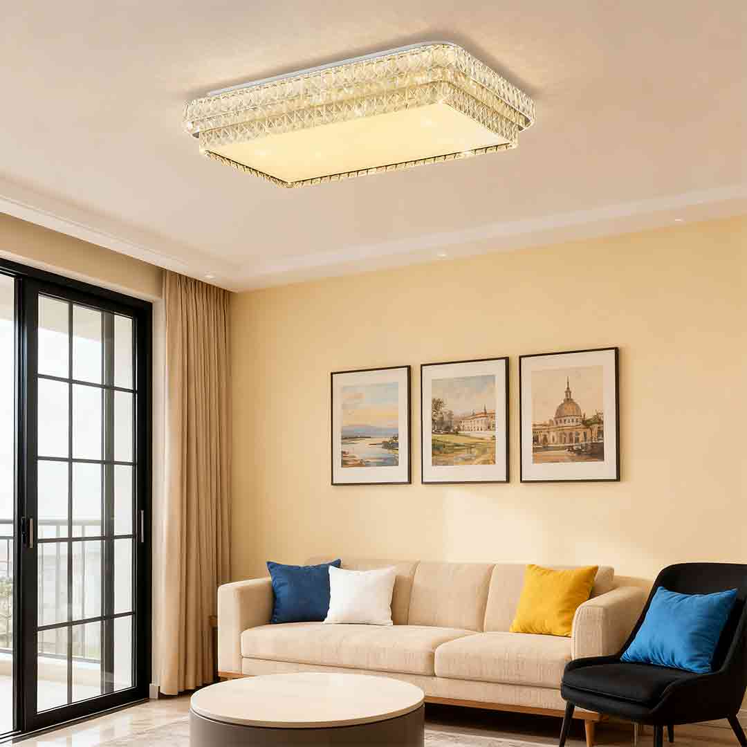 Flush Mounted LED Crystal Lamp - Luxury Eye-Protecting Light Fixture