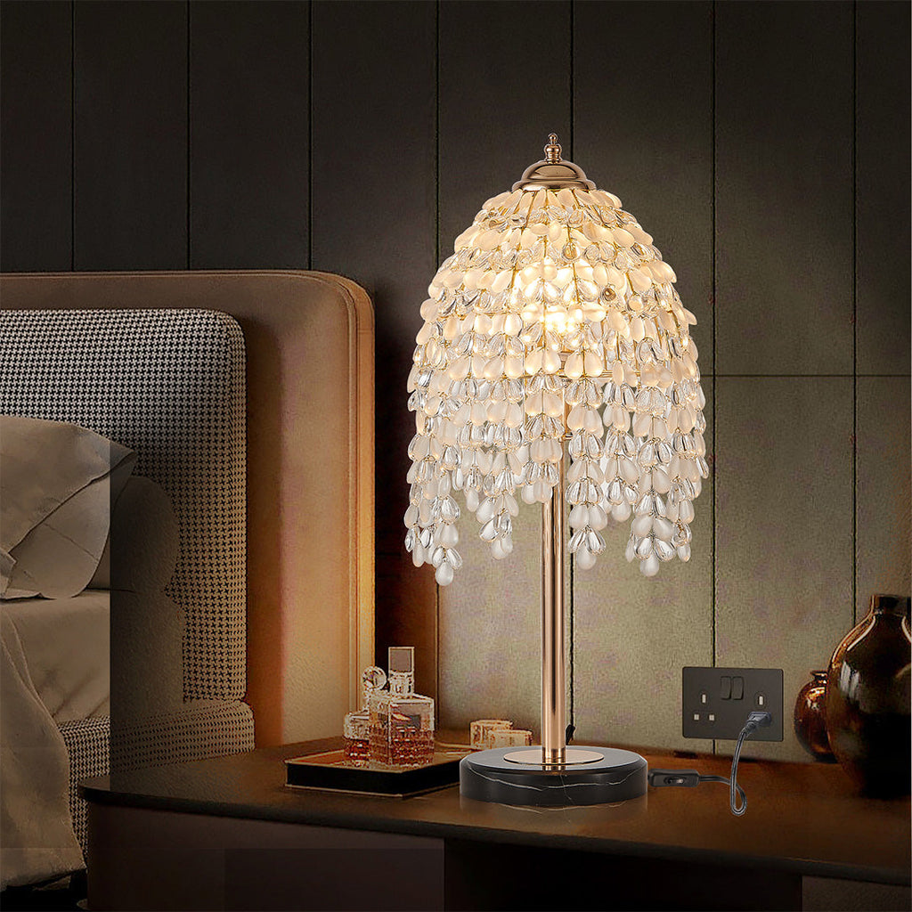 Gold Crystal Bedside Table Lamp - Luxury European Design for Elegant Homes