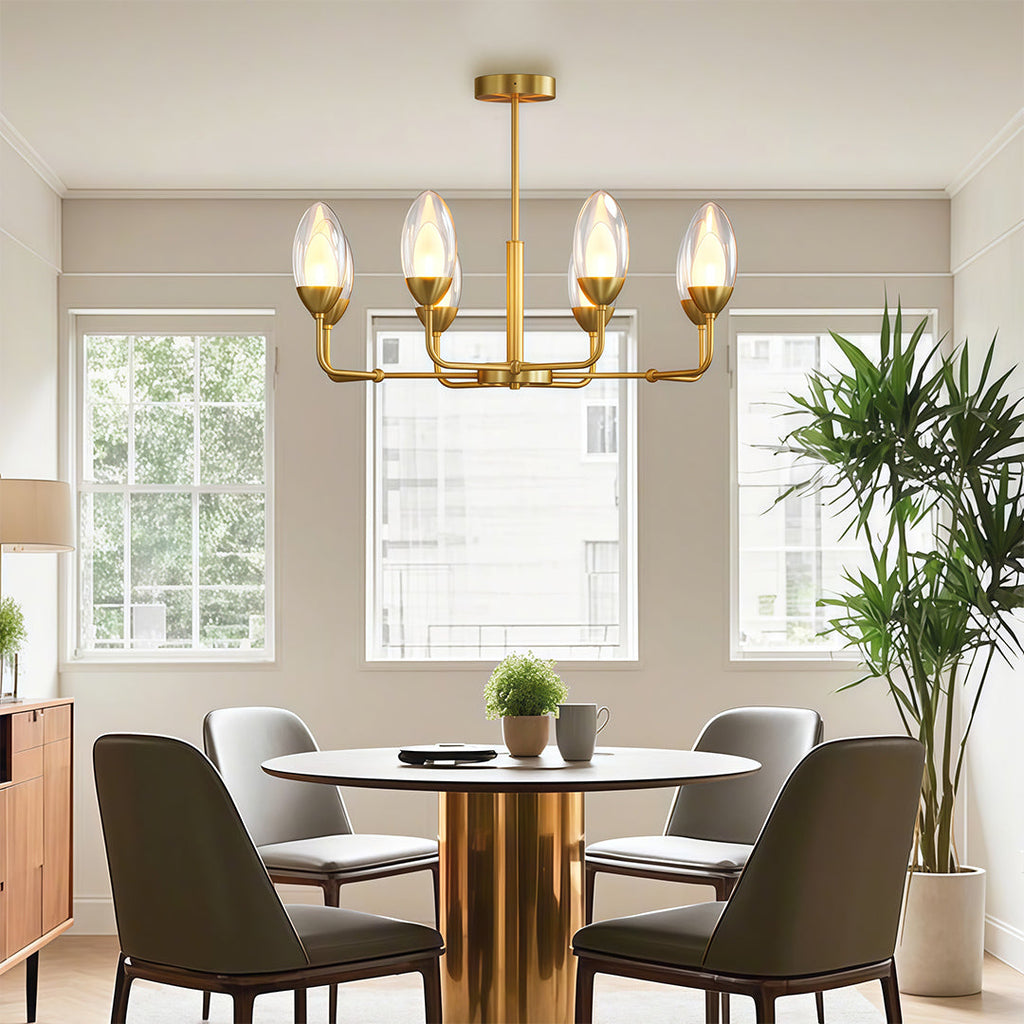 Modern Minimalist Copper Chandelier – Luxury Ceiling Light Fixture