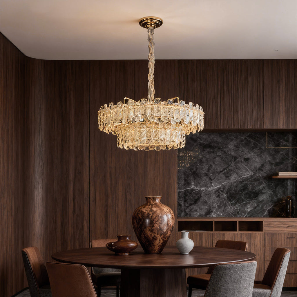 Nordic Luxury Carbon Steel Crystal Chandelier Ceiling Light