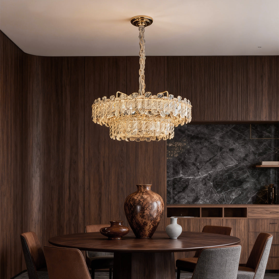 Nordic Luxury Carbon Steel Crystal Chandelier Ceiling Light