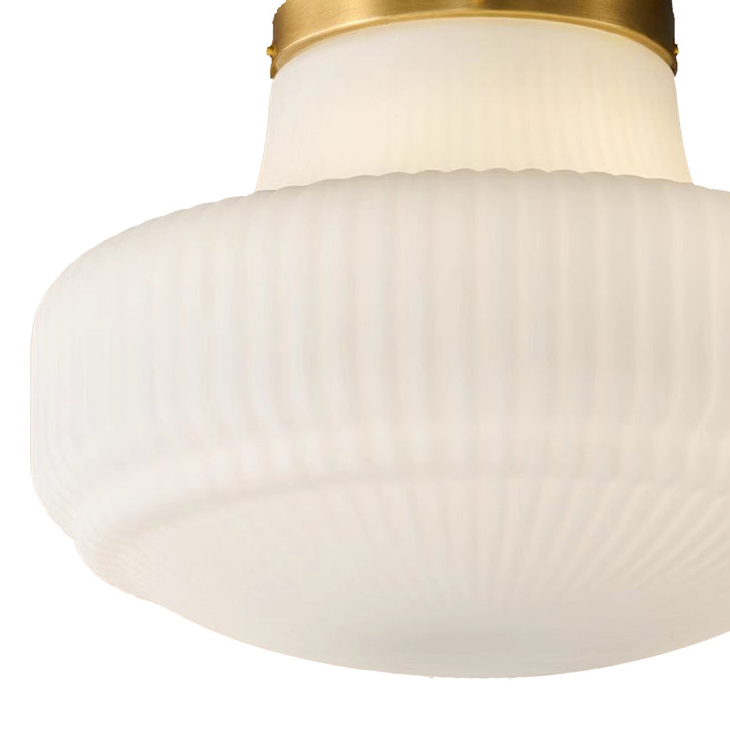 French Vintage Metal Flush Mount Light Fixture – Glass Ceiling Lighting