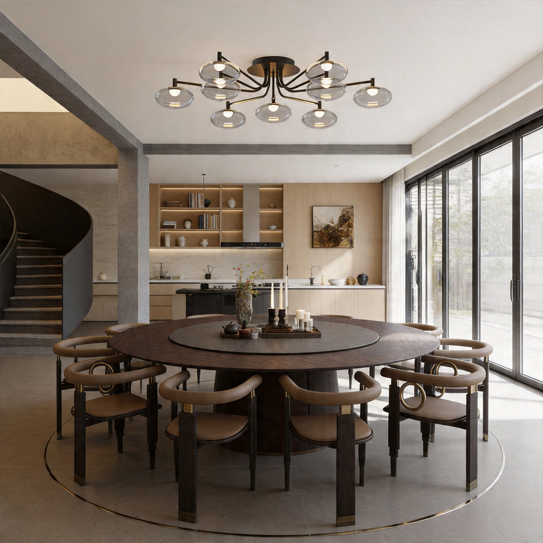 Modern LED Glass Flush Mount Ceiling Light - Creative Lighting Fixture
