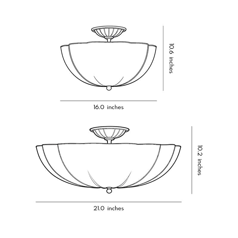 Modern Copper Glass Ceiling Flush Mount Light