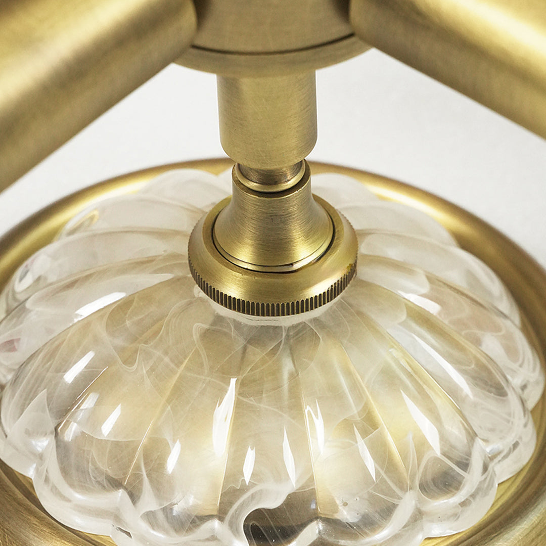 Modern Copper Glass Ceiling Flush Mount Light