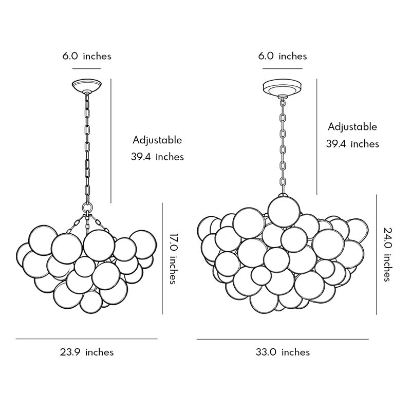 Modern Swirl Bubble Glass Chandelier Ceiling Light