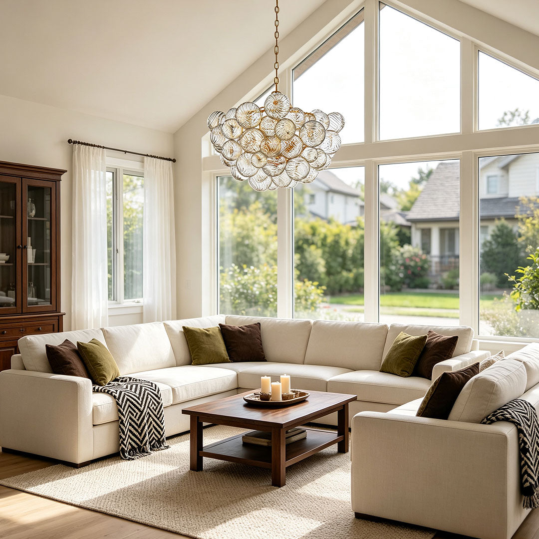 Modern Swirl Bubble Glass Chandelier Ceiling Light