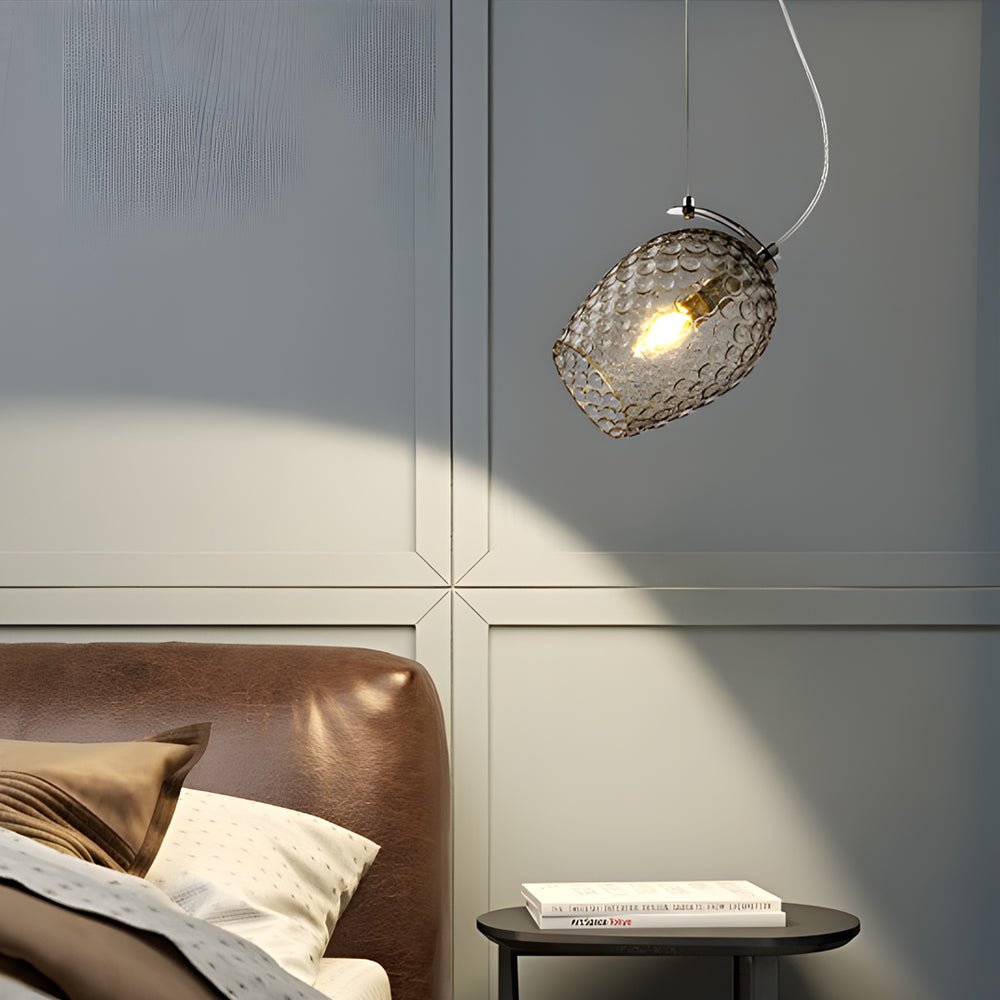 Glass Cup Flower Bud Pendant Light - Height Adjustable Nordic Design