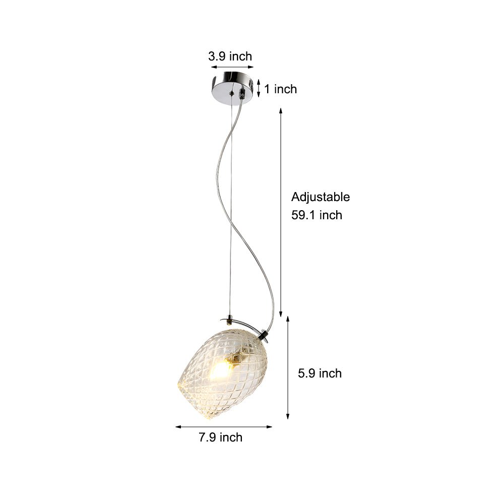 Glass Cup Flower Bud Pendant Light - Height Adjustable Nordic Design