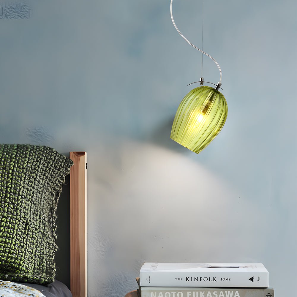 Glass Cup Flower Bud Pendant Light - Height Adjustable Nordic Design