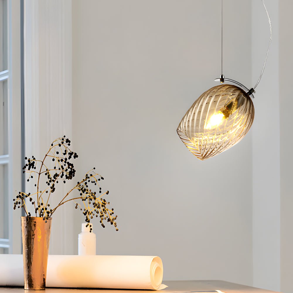 Glass Cup Flower Bud Pendant Light - Height Adjustable Nordic Design