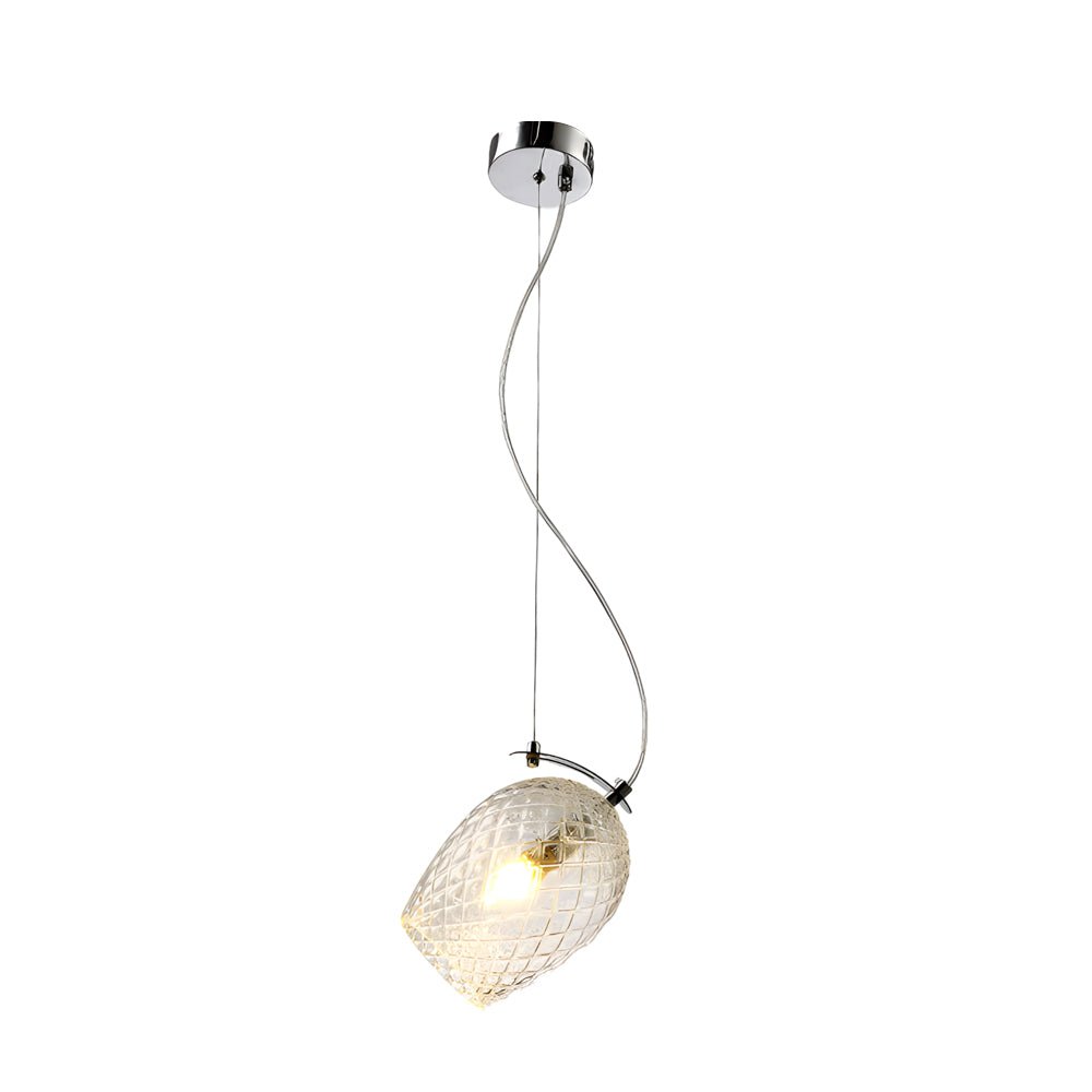 Glass Cup Flower Bud Pendant Light - Height Adjustable Nordic Design