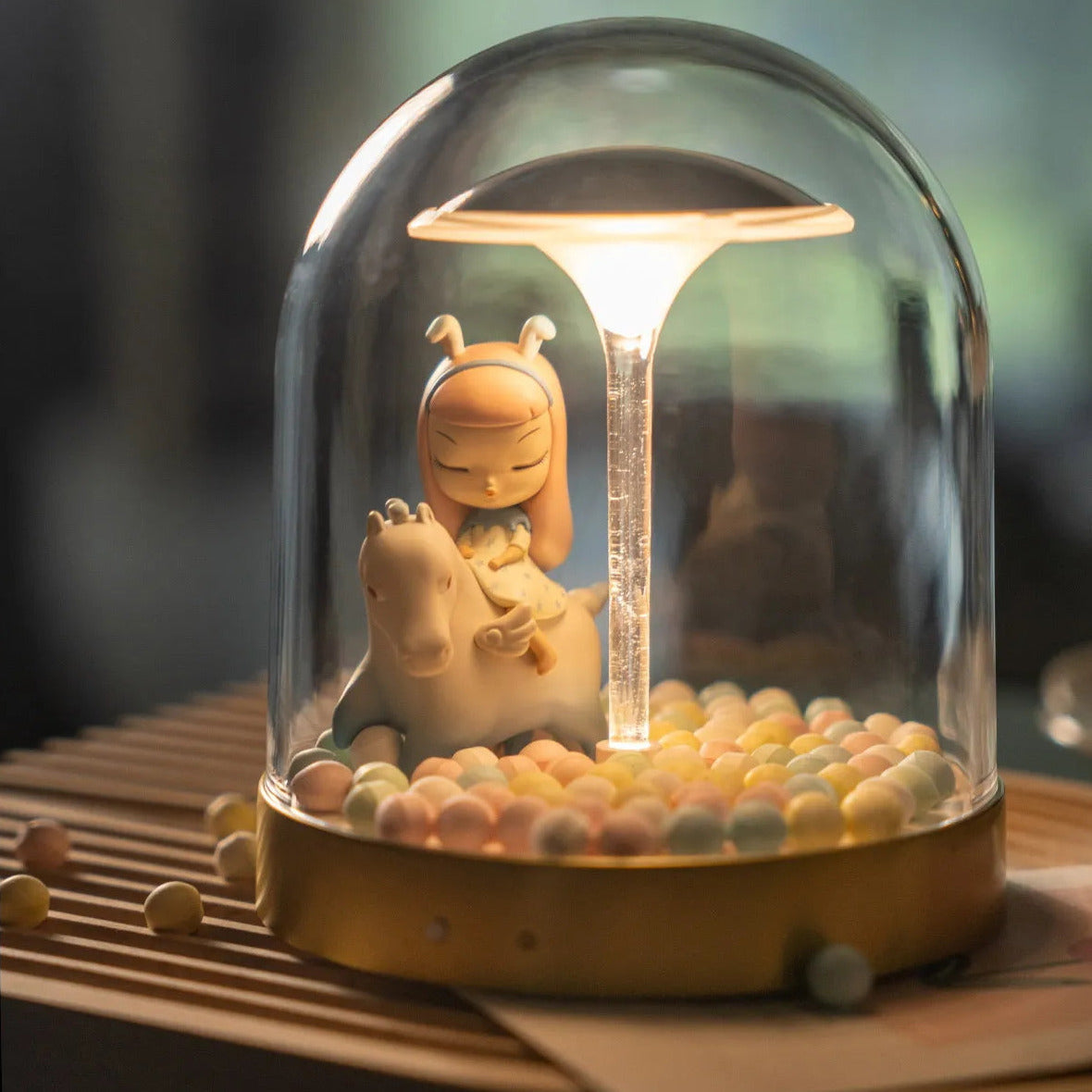 Glass Dome LED Fairy Tale Table Lamp - Decorative Night Light for Home Decor, Unique Gifts, and Bedroom Accent