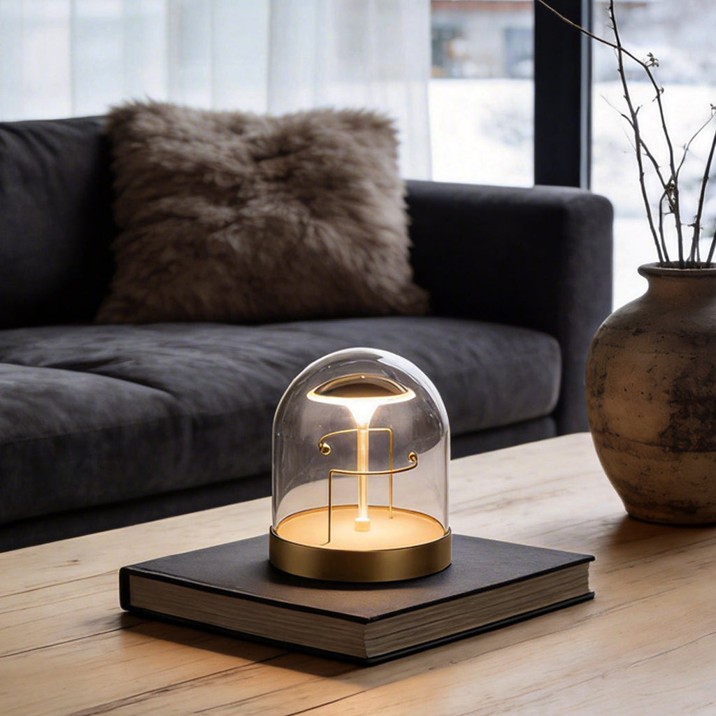 Glass Dome LED Fairy Tale Table Lamp - Decorative Night Light for Home Decor, Unique Gifts, and Bedroom Accent